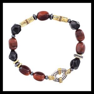 NEW SILPADA 925 Tiger’s Eye Agate Bracelet Brass